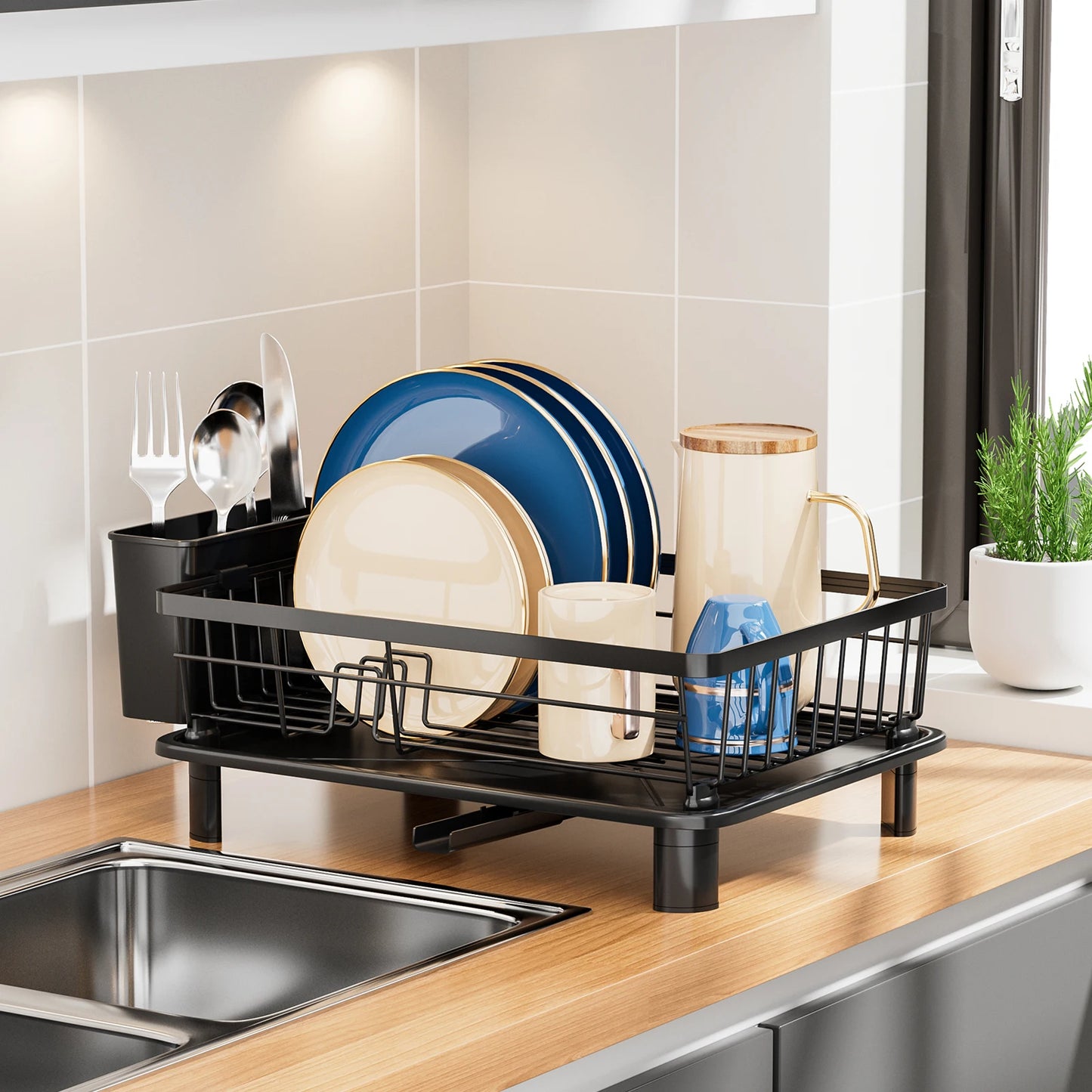 Dish Drying Rack, Space-Saving Storage Rack