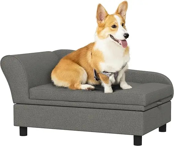 Elevated Dog Couch for Small Dogs, w/ Hidden Storage