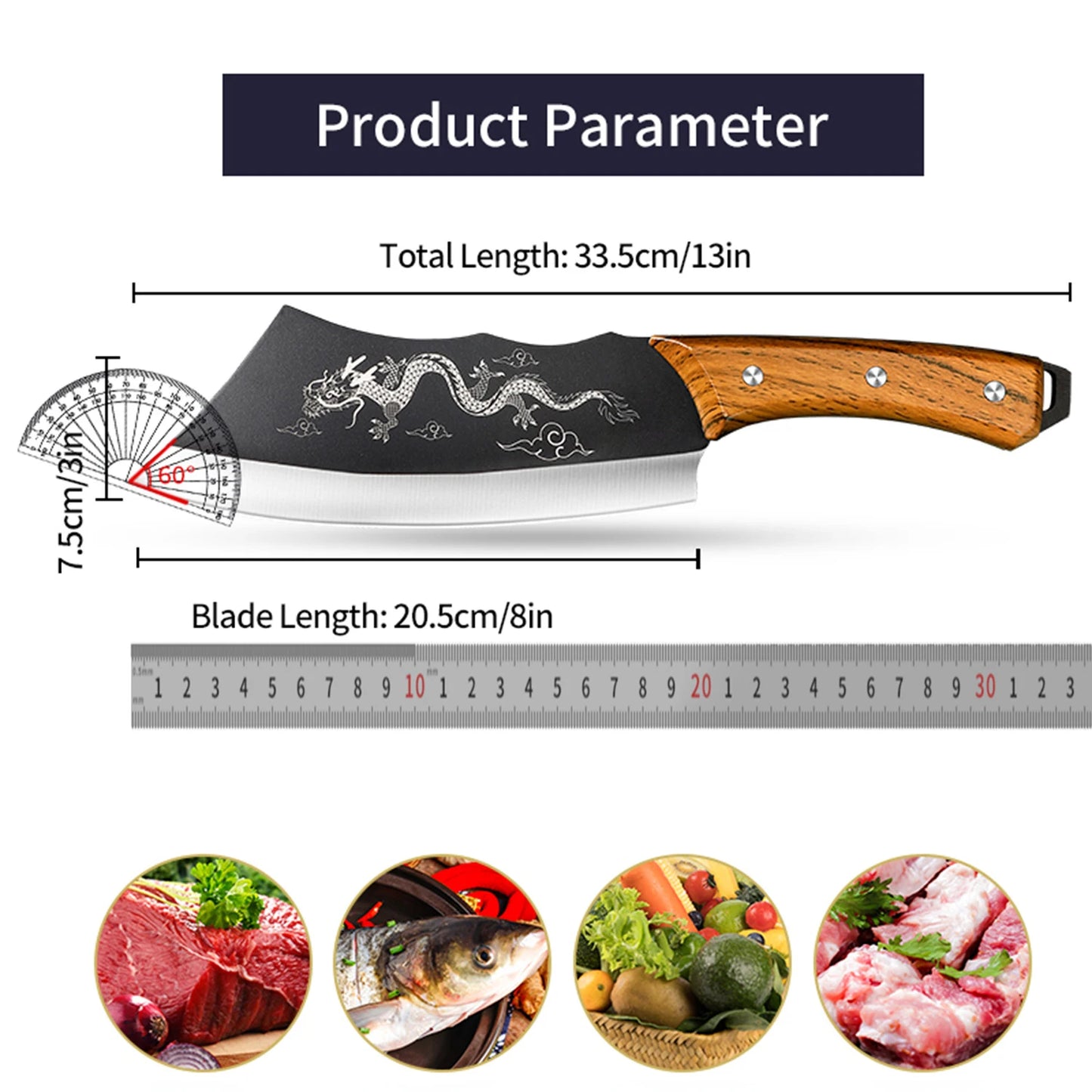 8 Inch Kitchen Chopper Sharp Multi-Purpose Kitchen Knife