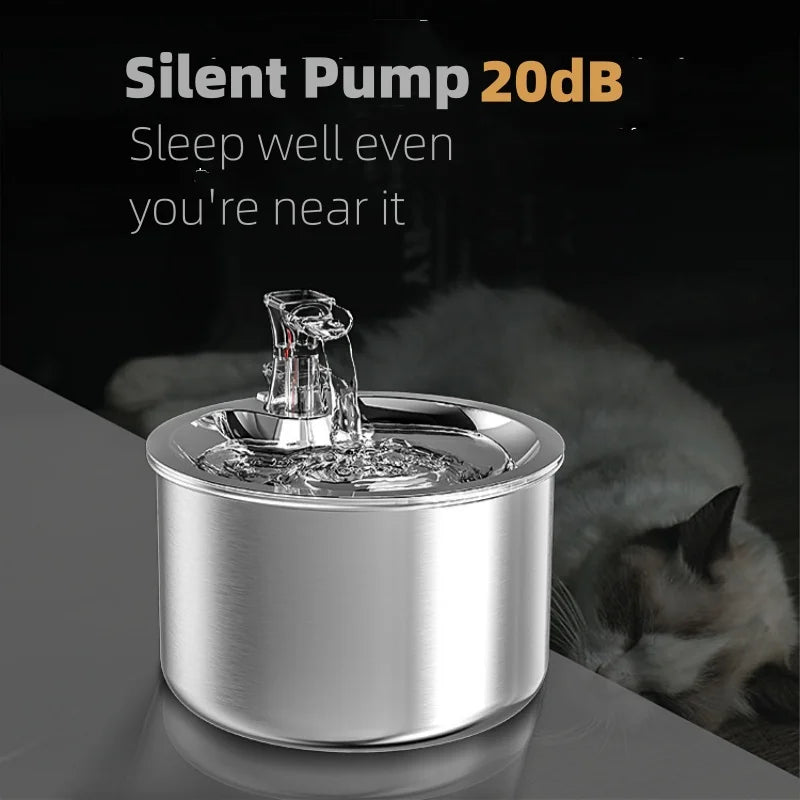stainless steel water fountain, optional sensor and heater