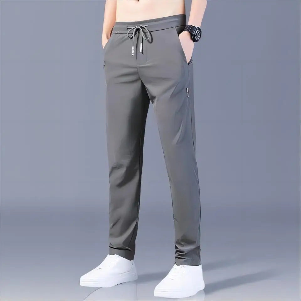 Men Sport Running Pants With Zipper Pockets