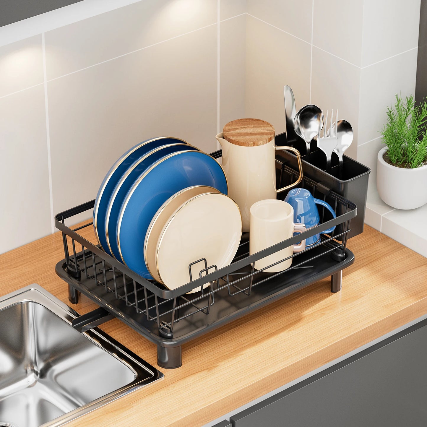 Dish Drying Rack, Space-Saving Storage Rack