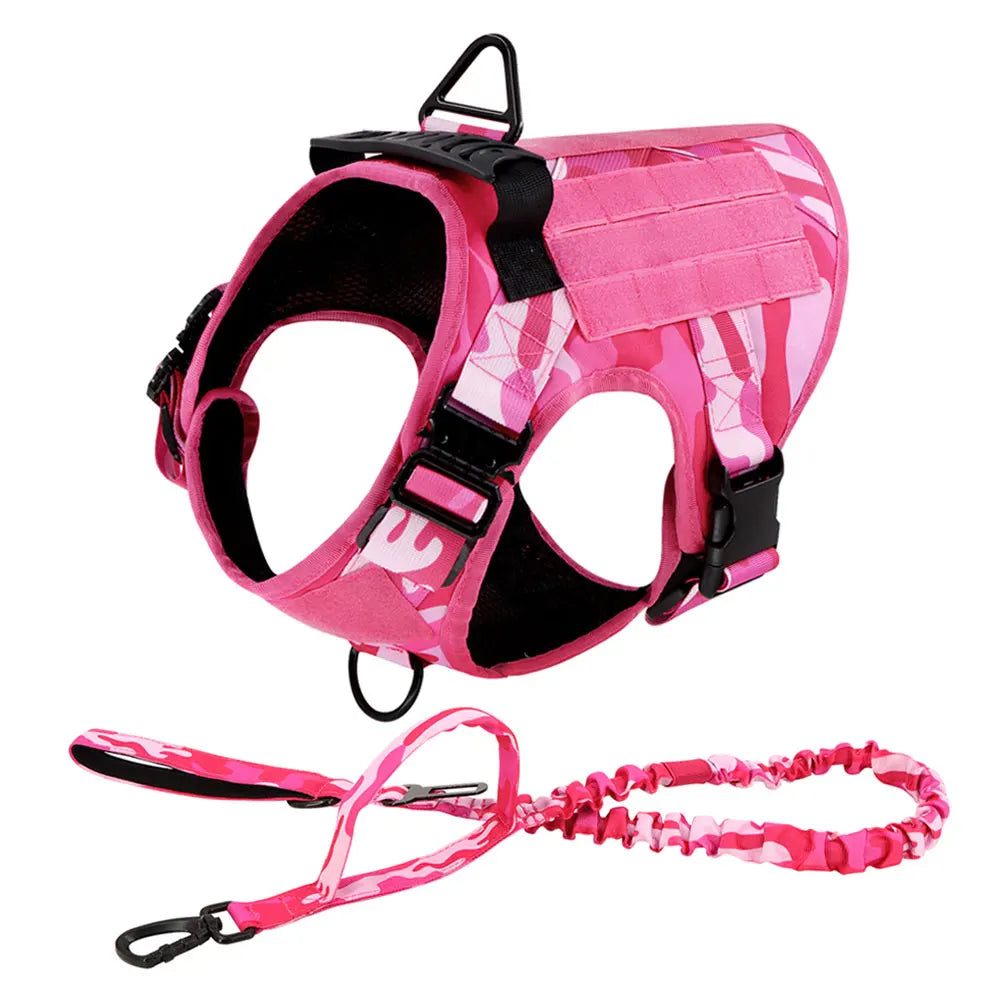 Military Pink Camouflage Dog Harness For Medium/Large Dogs