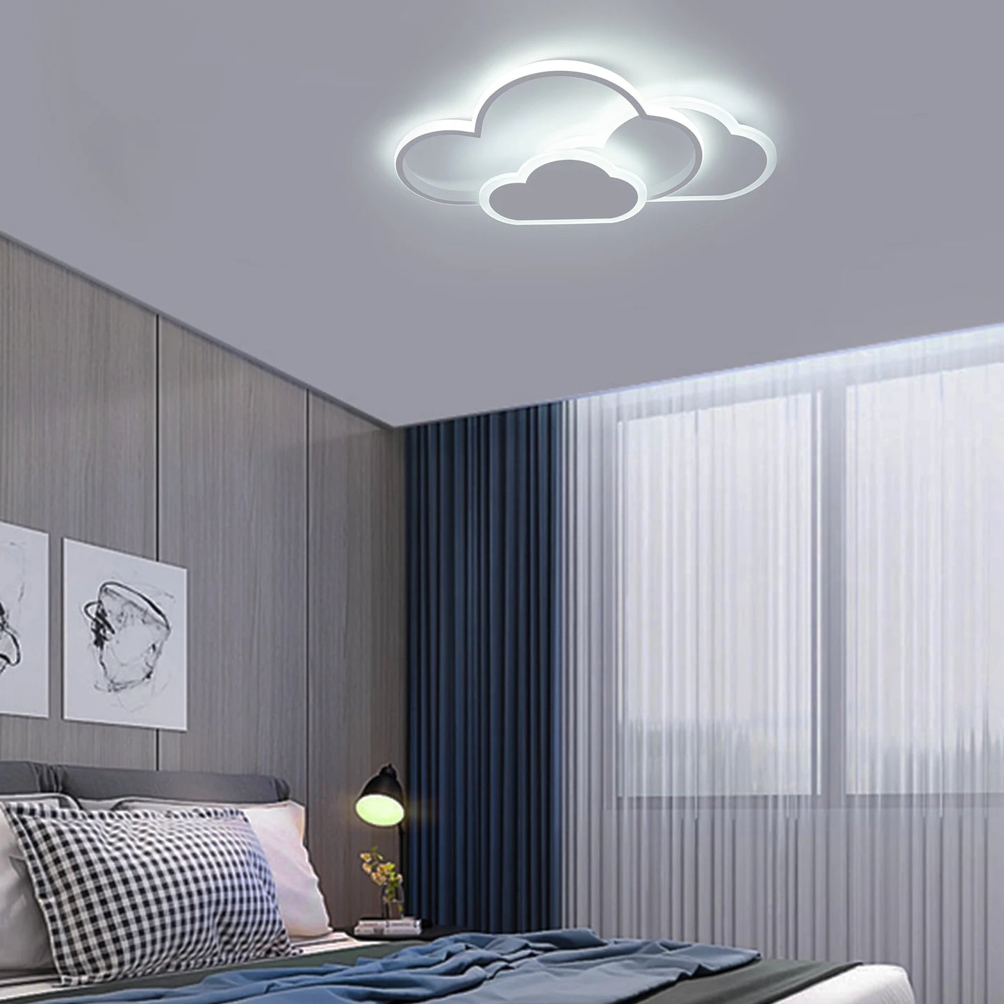 Cloud Shape LED Acrylic Ceiling Light Fixture 52x31cm