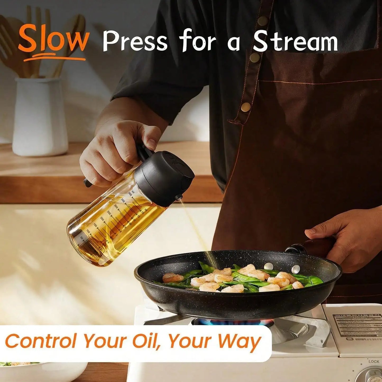 500ml Oil Sprayer/Dispenser Glass Bottle with Mist Control