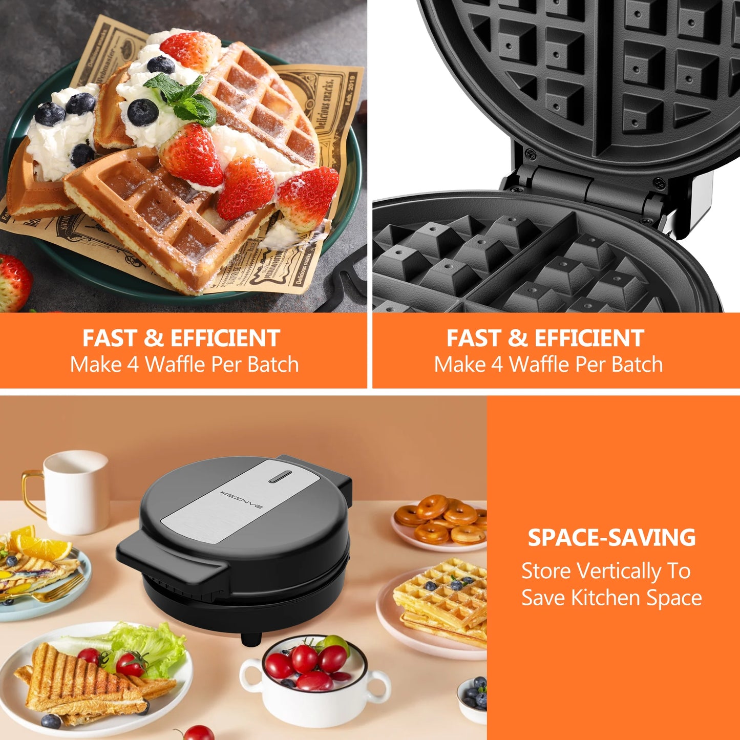 Electric Nonstick 8-inch Waffle Maker