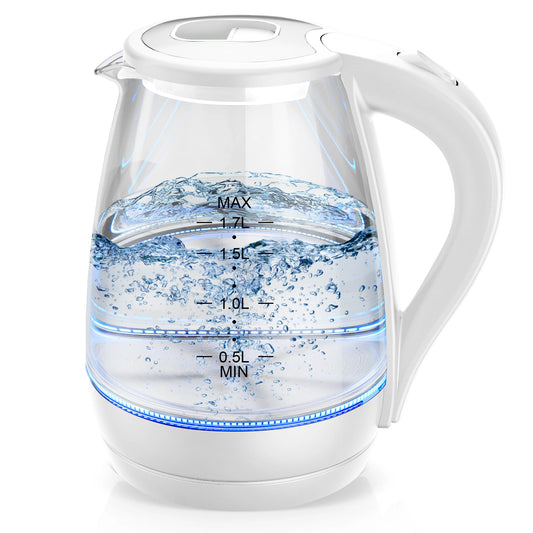 Electric Tea Kettle -1.7L Glass Kettle with LED Indicator