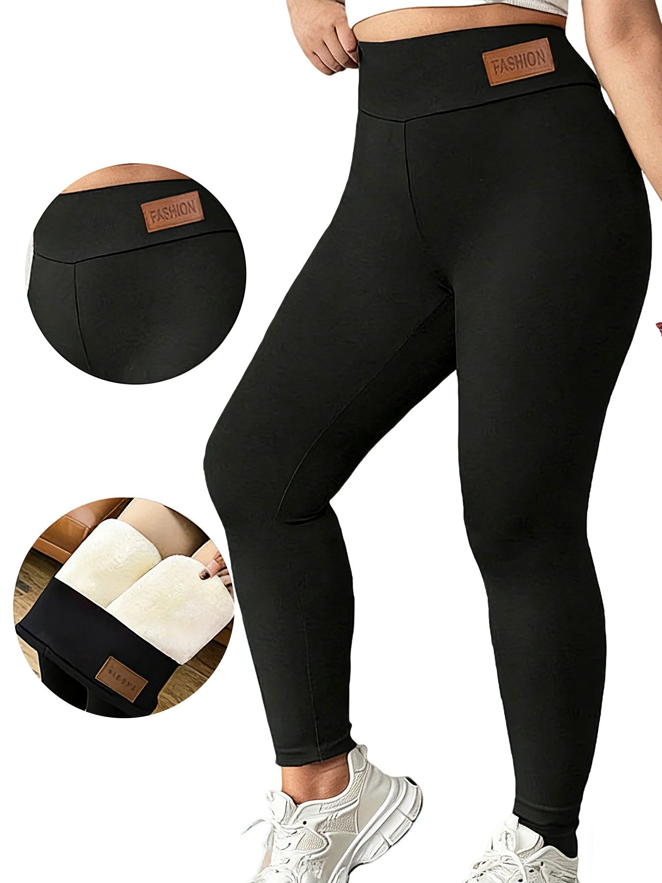 1-Pack Black Fleece-Lined High-Waist Women's Sports Pants