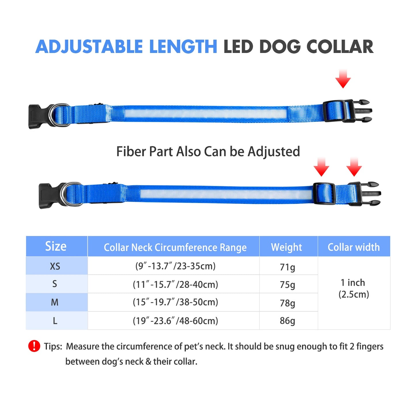Dog Collar Luminous  Waterpoof Safety Collar