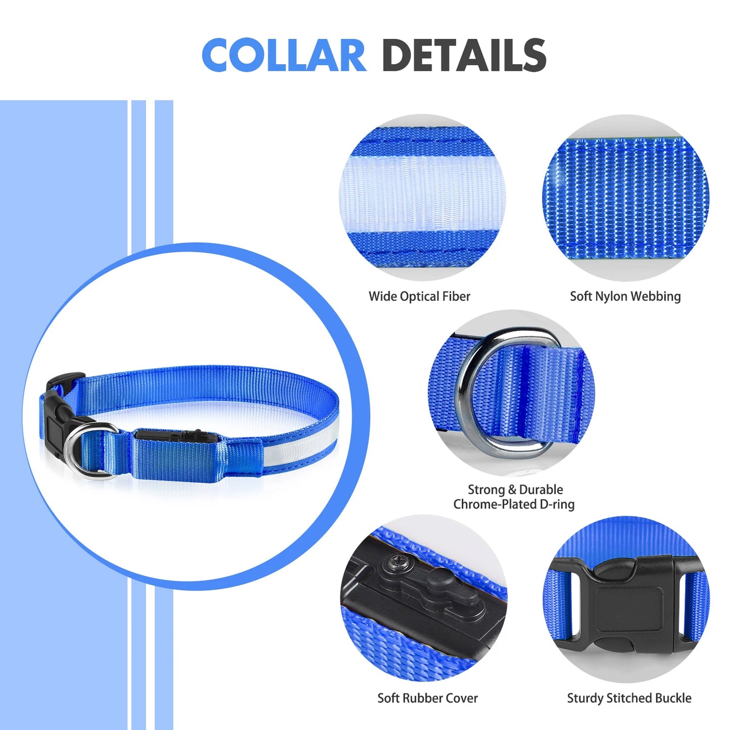 Dog Collar Luminous  Waterpoof Safety Collar