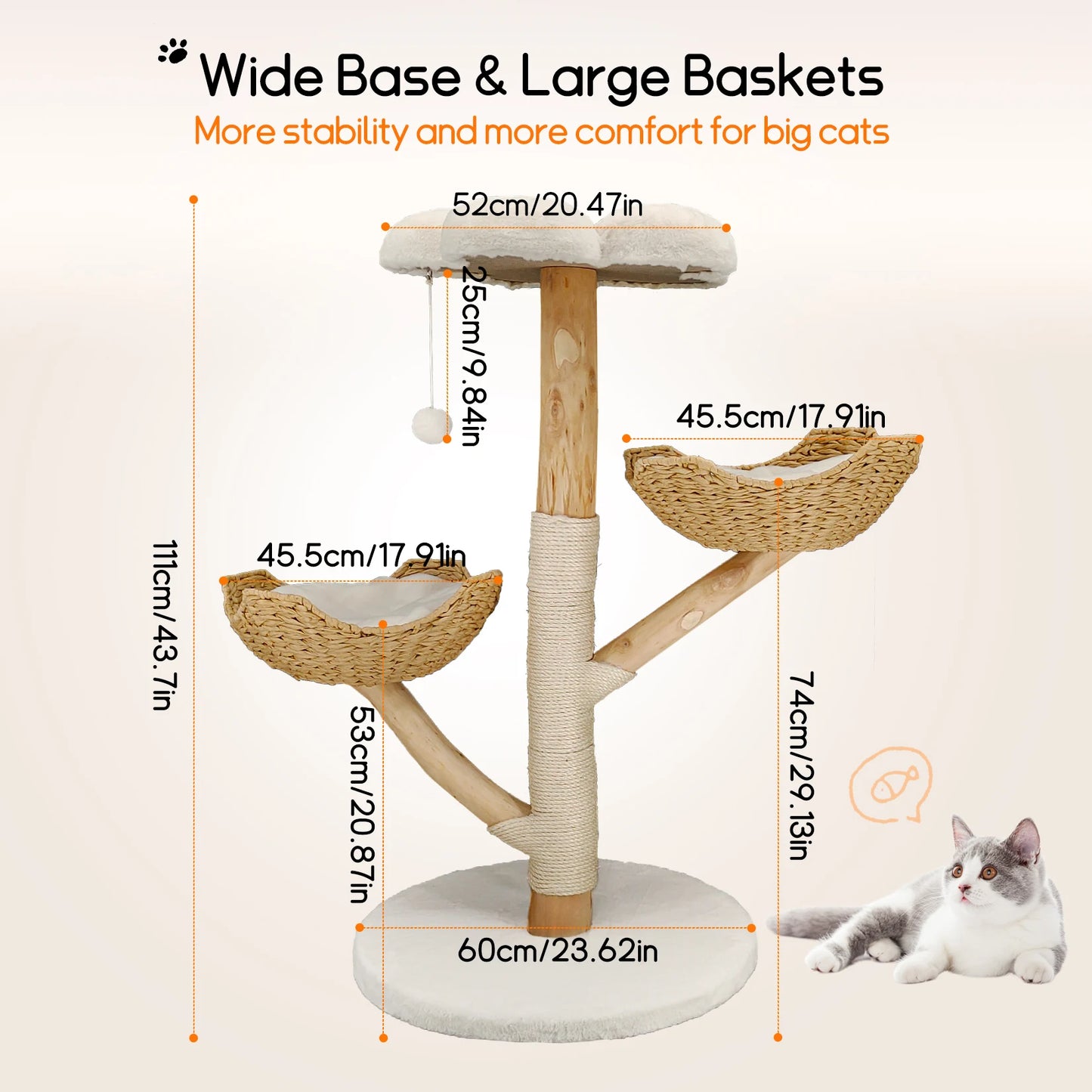 Cat Tree Tower Condo, Scratch Post for Play