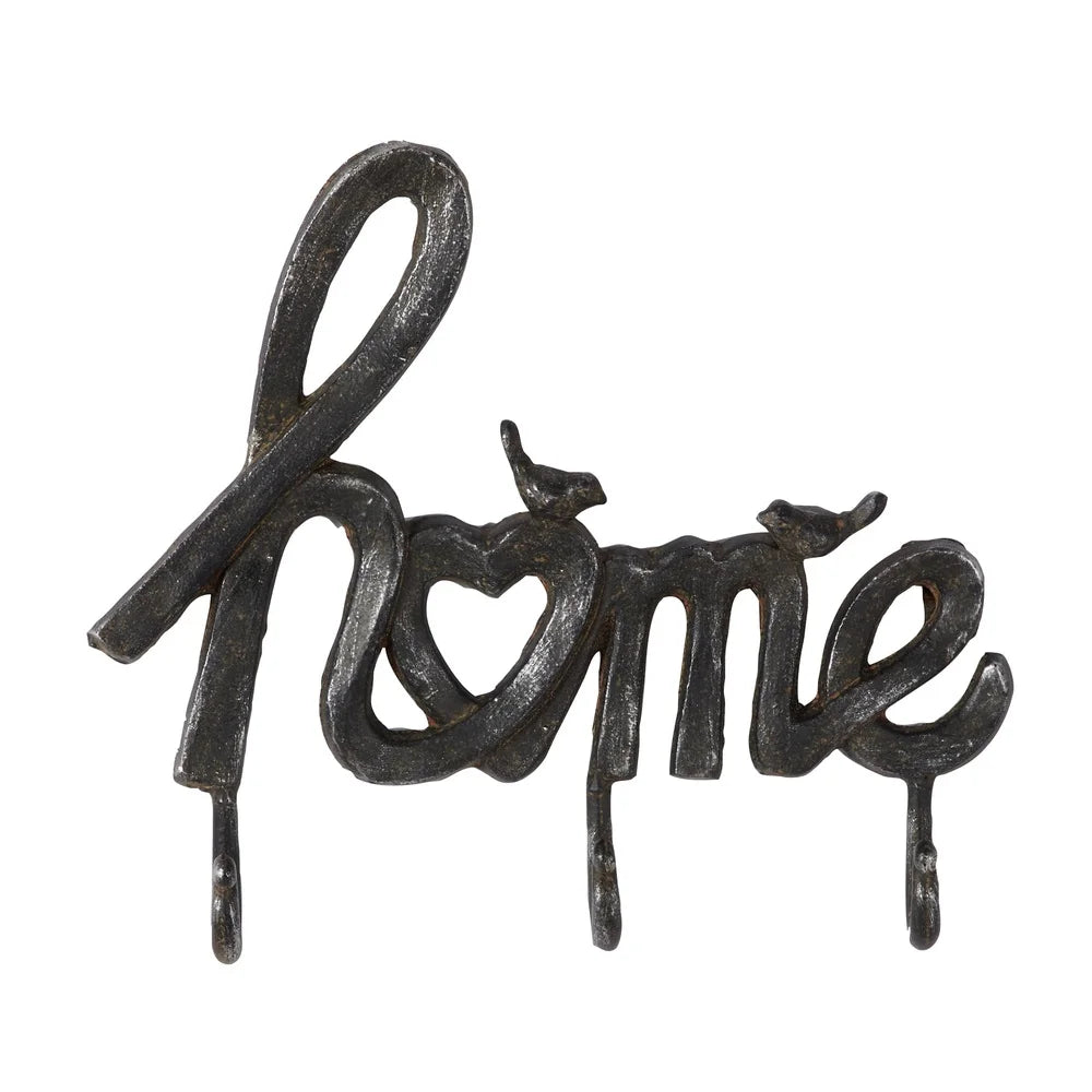 Indoor Black Metal Industrial Home Sign/ Coat Rack 12x11 Inches