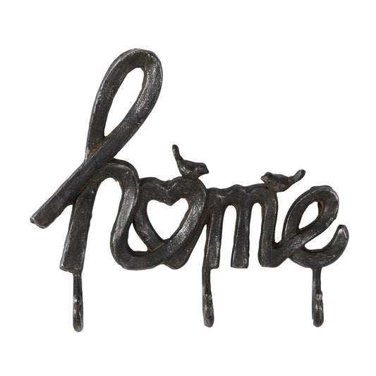 Indoor Black Metal Industrial Home Sign/ Coat Rack 12x11 Inches