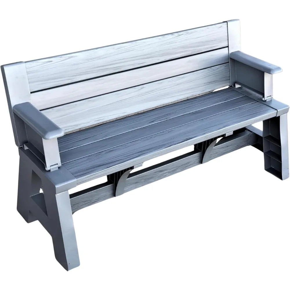 2-in-1 Outdoor Convertible Bench to Picnic Table