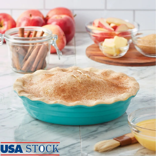 Ceramic Deep Pie Dish 9.5 Inch Fluted Edge