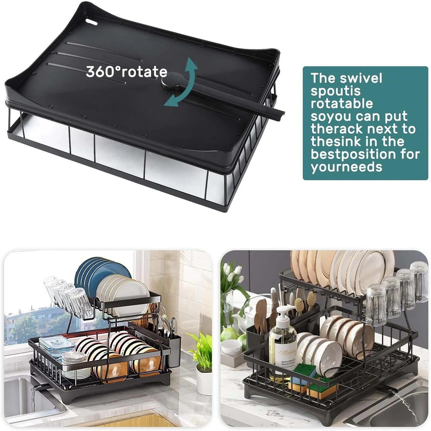 2-Tier Stainless Steel Dish Drying Rack