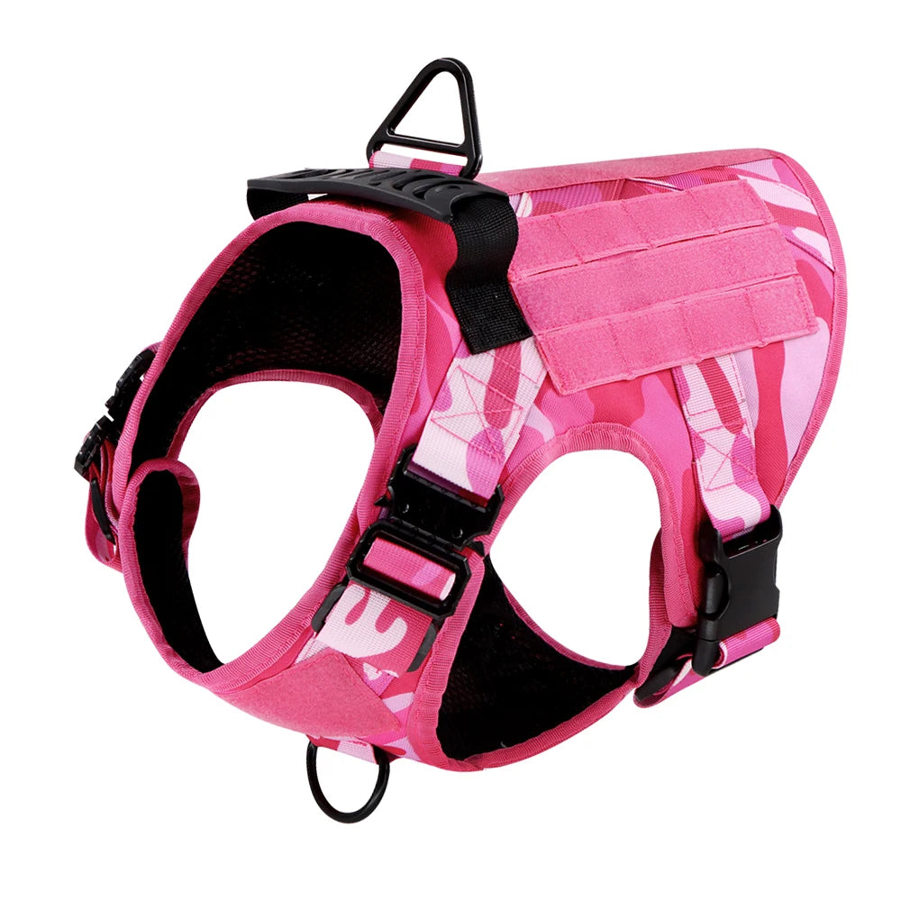 Military Pink Camouflage Dog Harness For Medium/Large Dogs