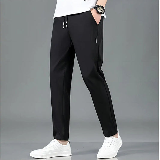 Men Sport Running Pants With Zipper Pockets