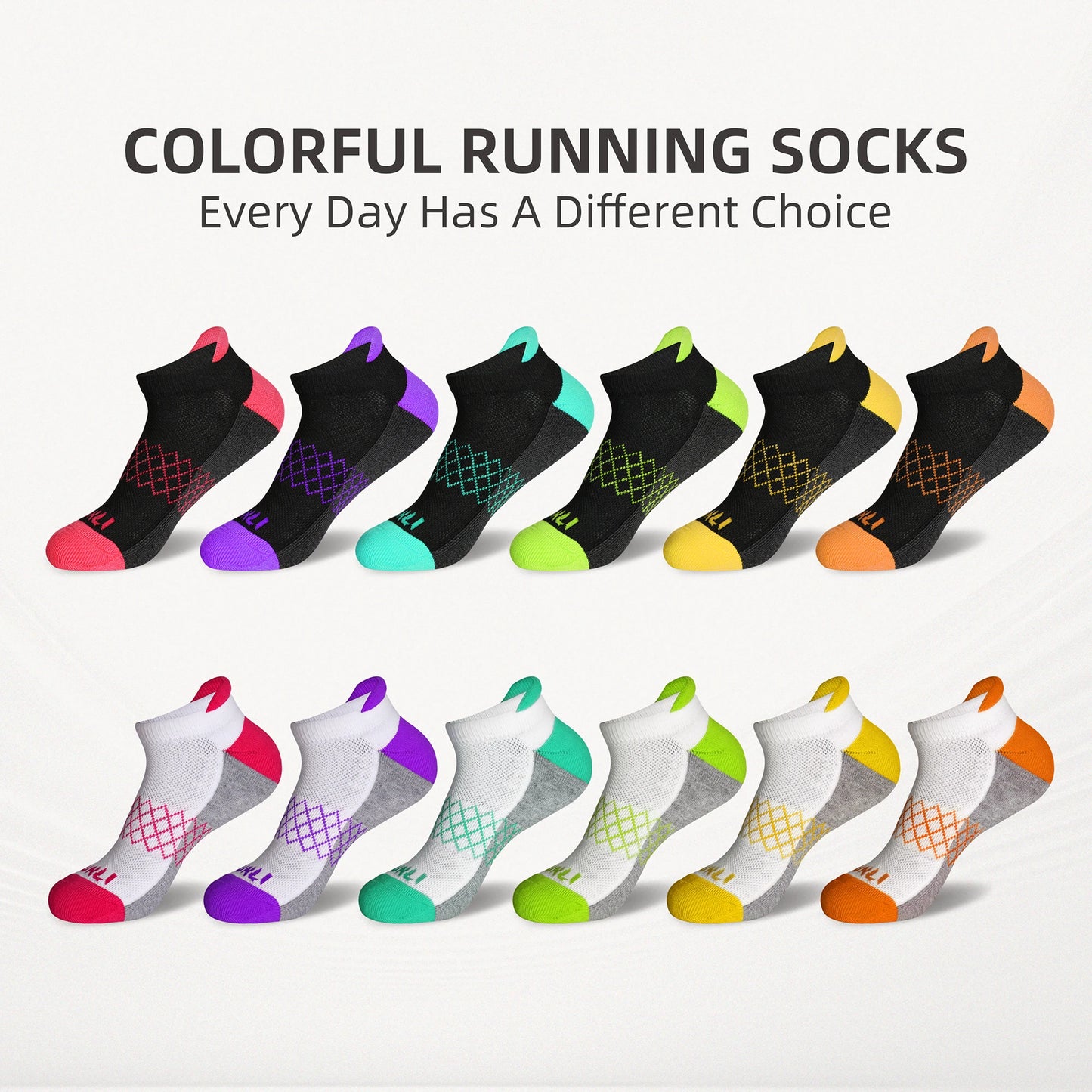6 Pair Athletic Ankle Socks Cushioned Sole With Tab Quick Drying And Breathable