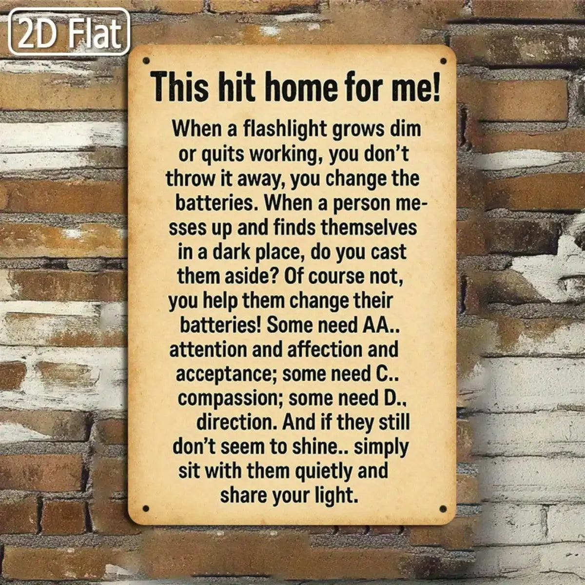 1PC Tin Sign Vintage - Motivational Quote, 8x12 Inches