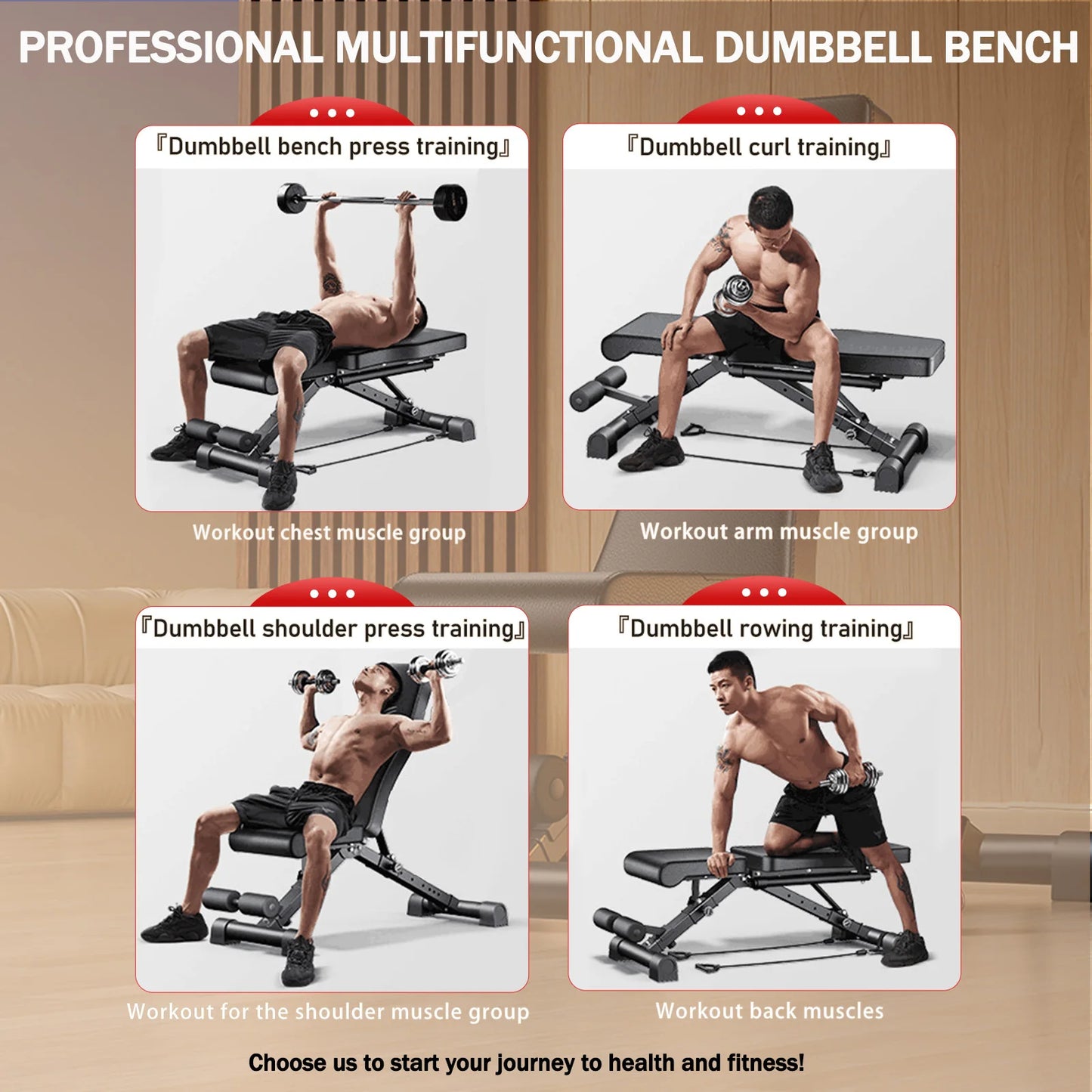 Adjustable Weight Bench for Full Body Workout 1000 lbs Capacity