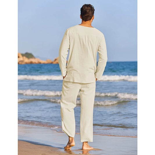Men s Summer, Solid Color Long Sleeve