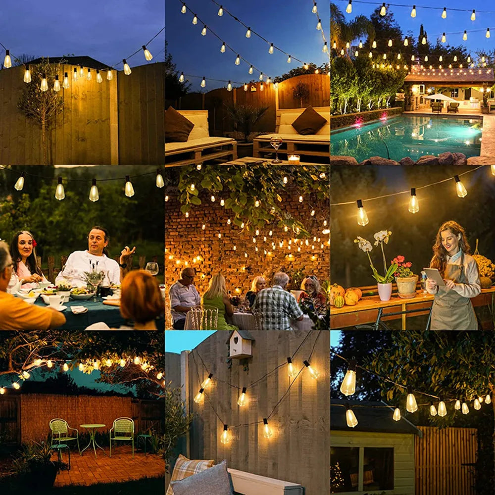 ST38 Globe Patio LED String Lights Shatterproof Waterproof