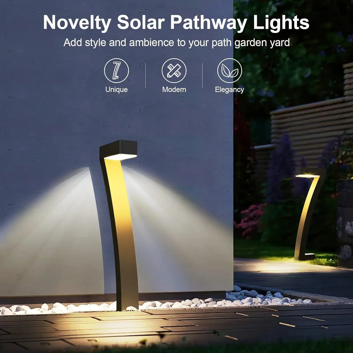 6Pack Bright Solar Outdoor Lights-Auto On/Off