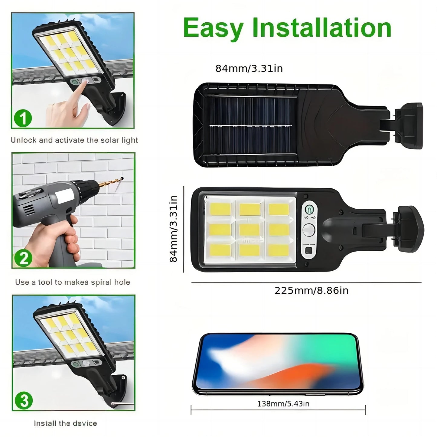 1/2/4-Pack Solar LED Outdoor Wall Lights, Remote Control