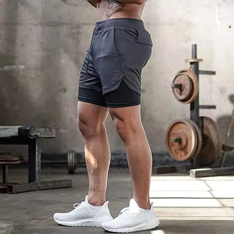 Mens 2 in 1 Shorts with Phone Pockets