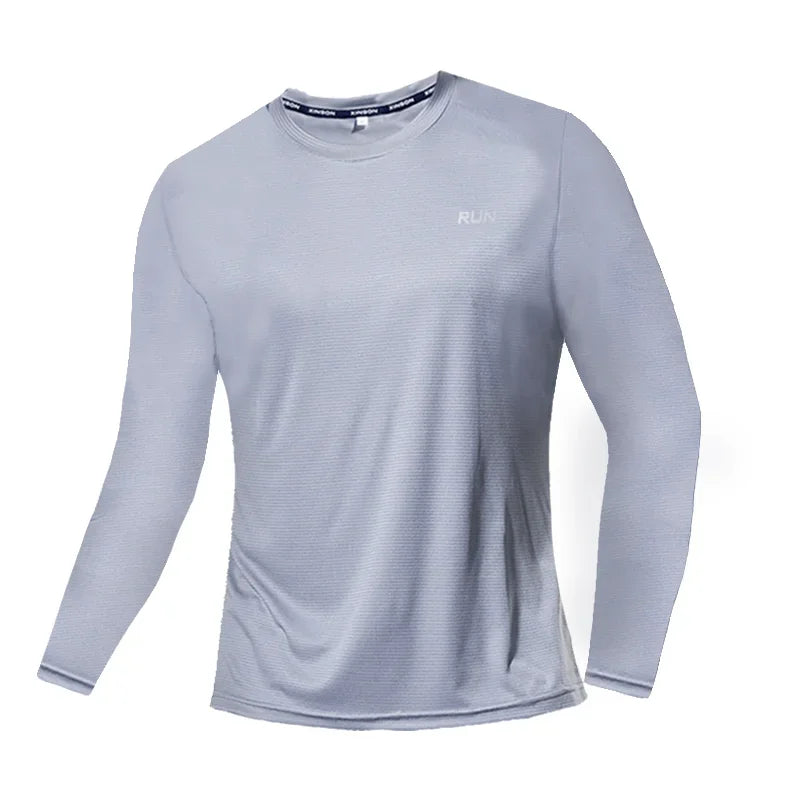 Ice Silk Long Sleeve T-Shirt Men Quick Dry Breathable