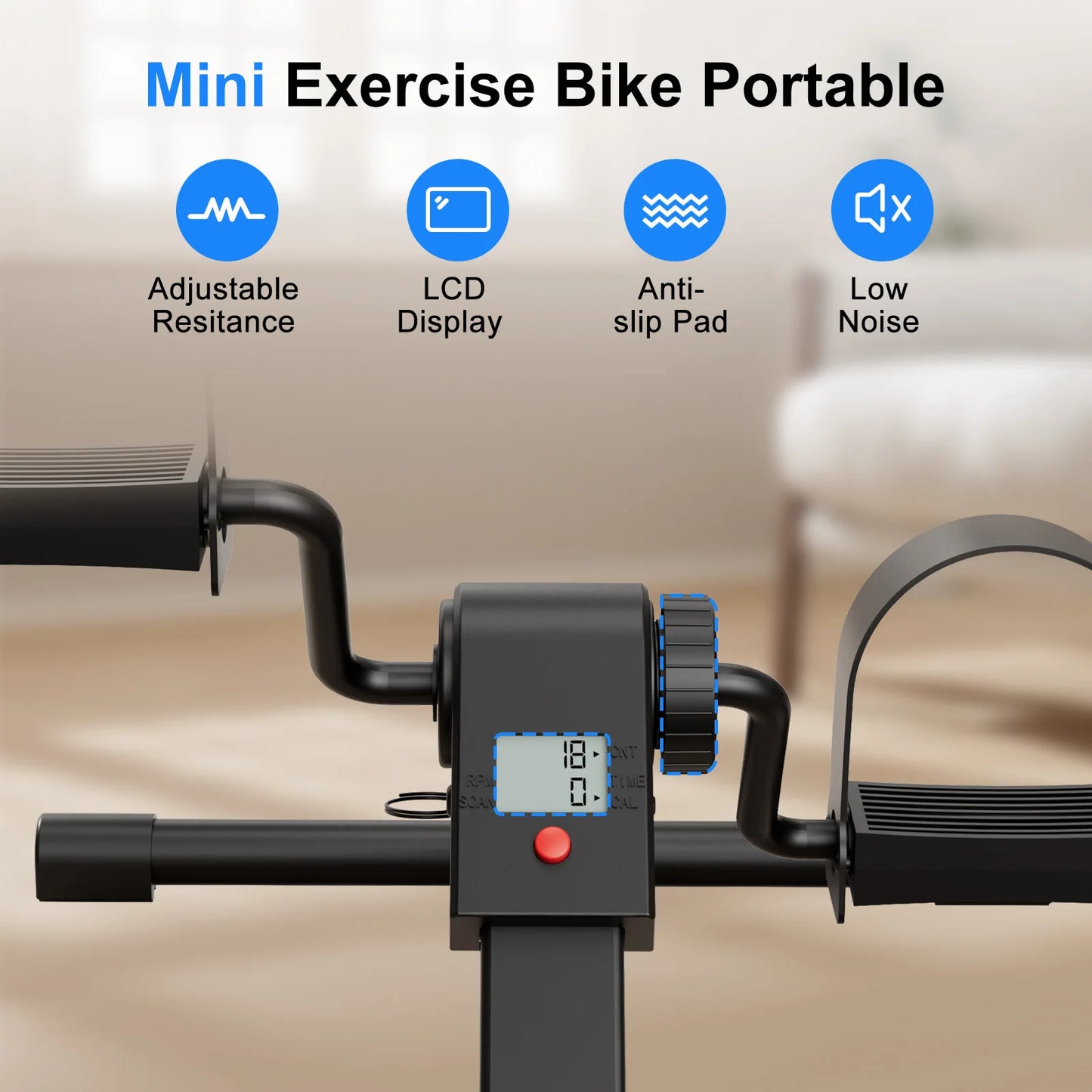 Mini Exercise Bike with Electronic Display, Fold-able