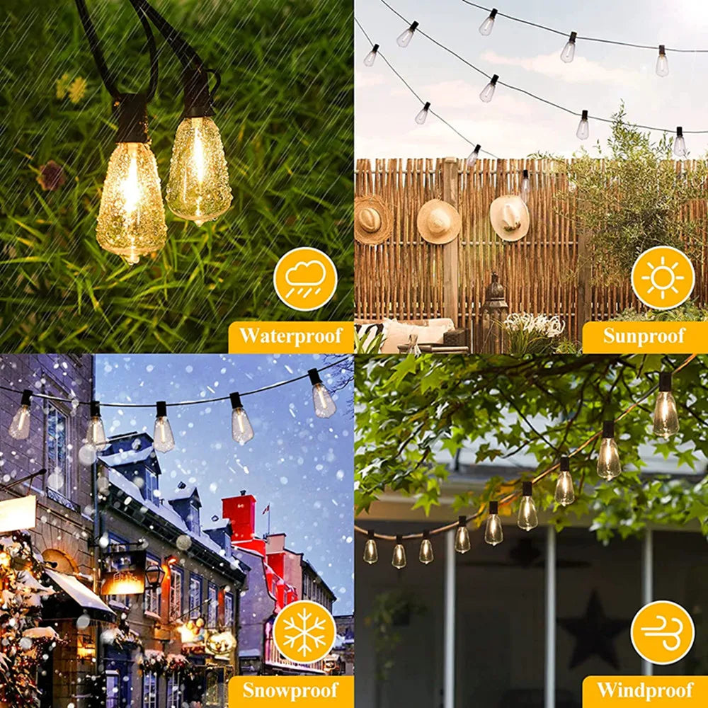 ST38 Globe Patio LED String Lights Shatterproof Waterproof
