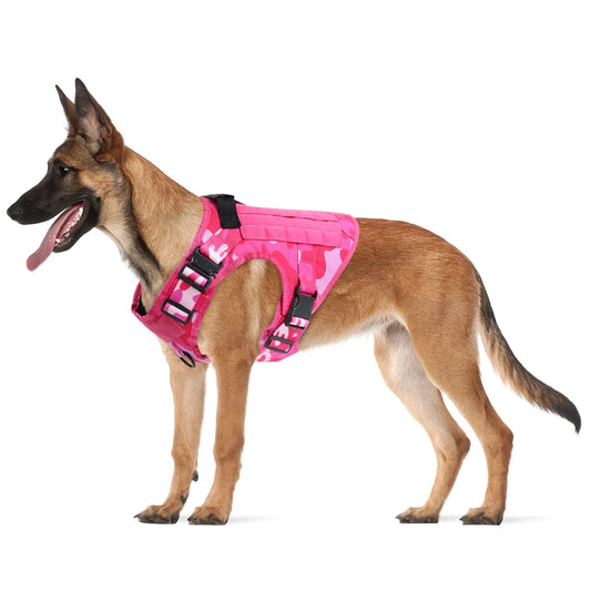 Military Pink Camouflage Dog Harness For Medium/Large Dogs