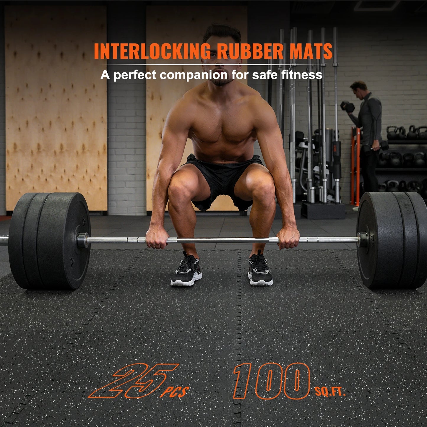 Interlocking Thick Gym Floor Mats 25/12/6 PCS 1/2 in.