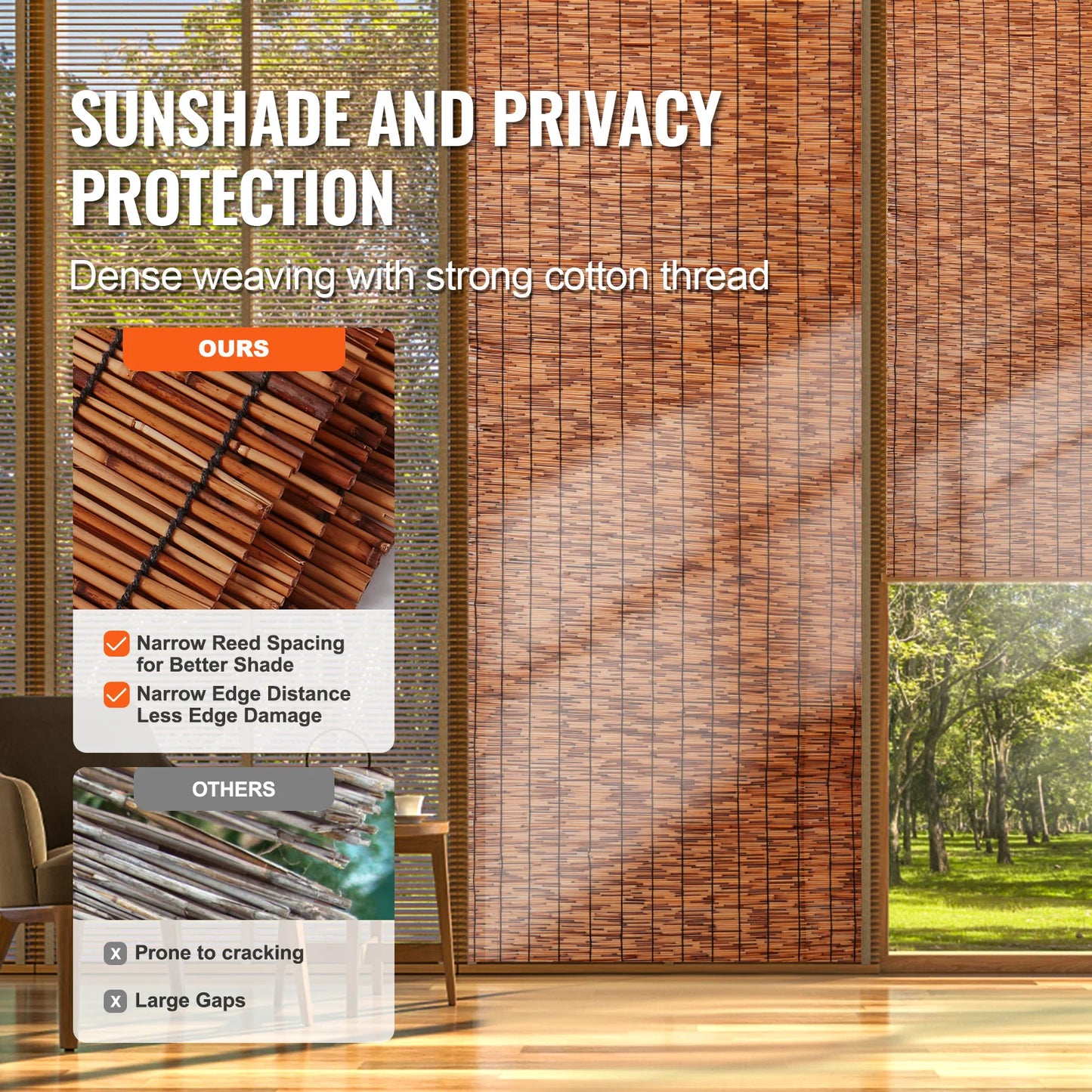 Natural Reed Fencing Roll for Outdoor Patio