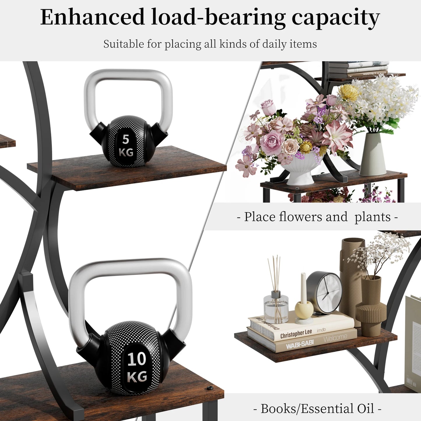 Multilayered Plant Stand Industrial Style, Tree-Shaped