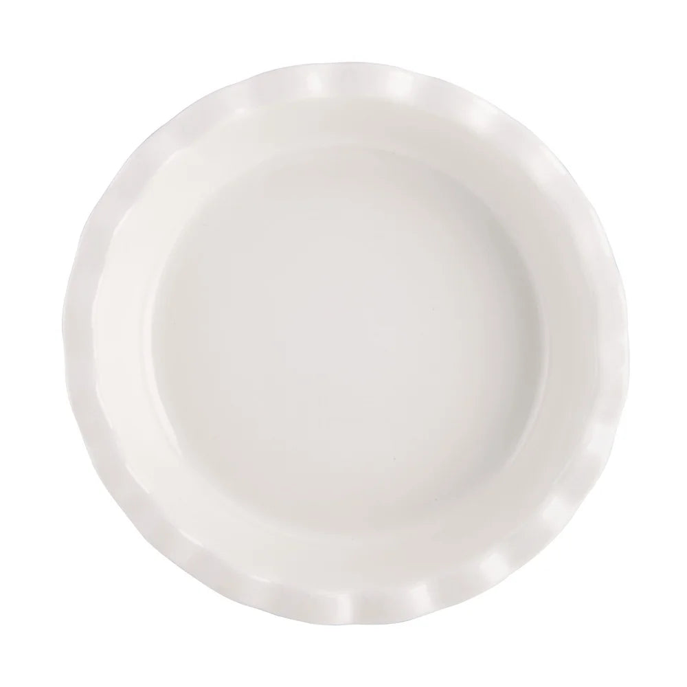 Ceramic Deep Pie Dish 9.5 Inch Fluted Edge