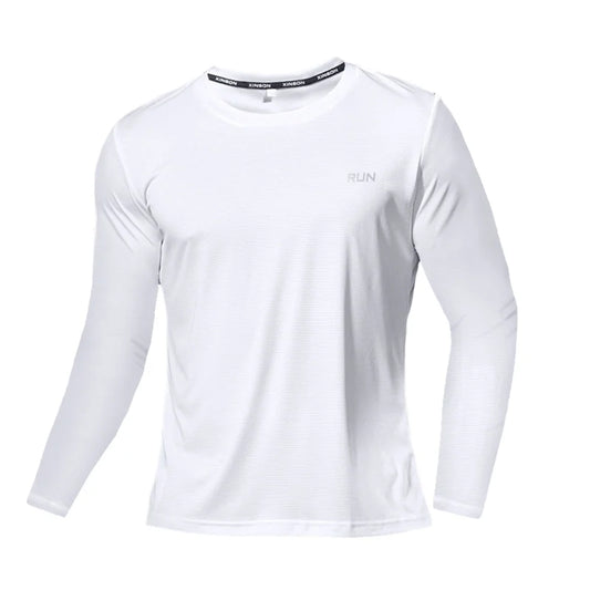Ice Silk Long Sleeve T-Shirt Men Quick Dry Breathable