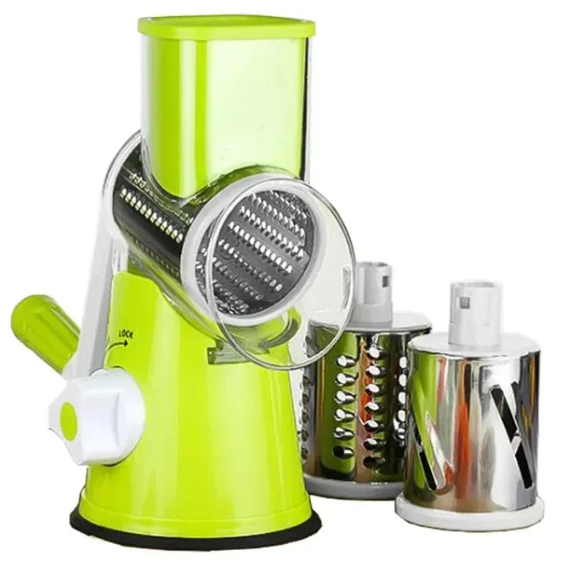 Manual Vegetable Cutter & Slicer Machine With 3 Sharp Drums