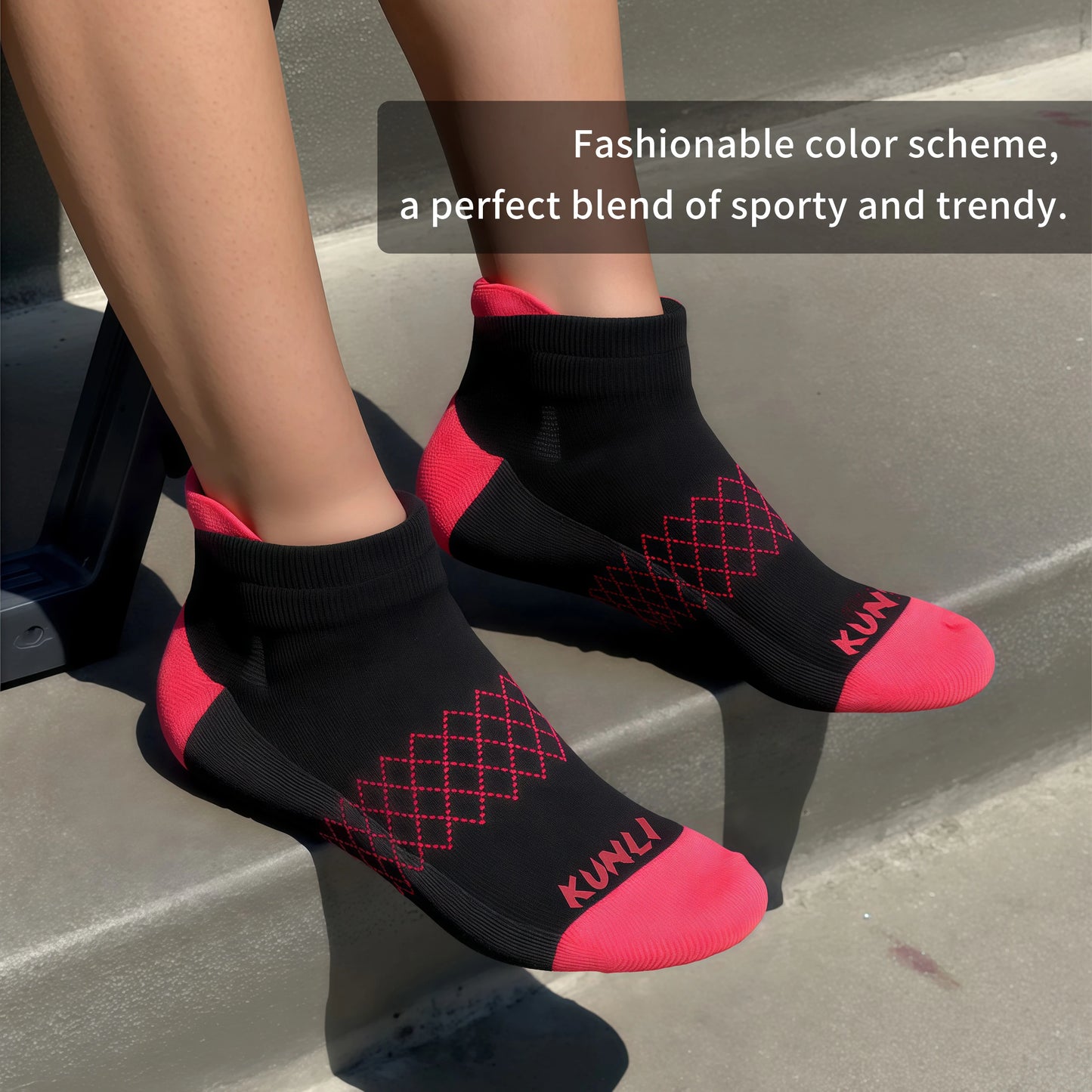 6 Pair Athletic Ankle Socks Cushioned Sole With Tab Quick Drying And Breathable