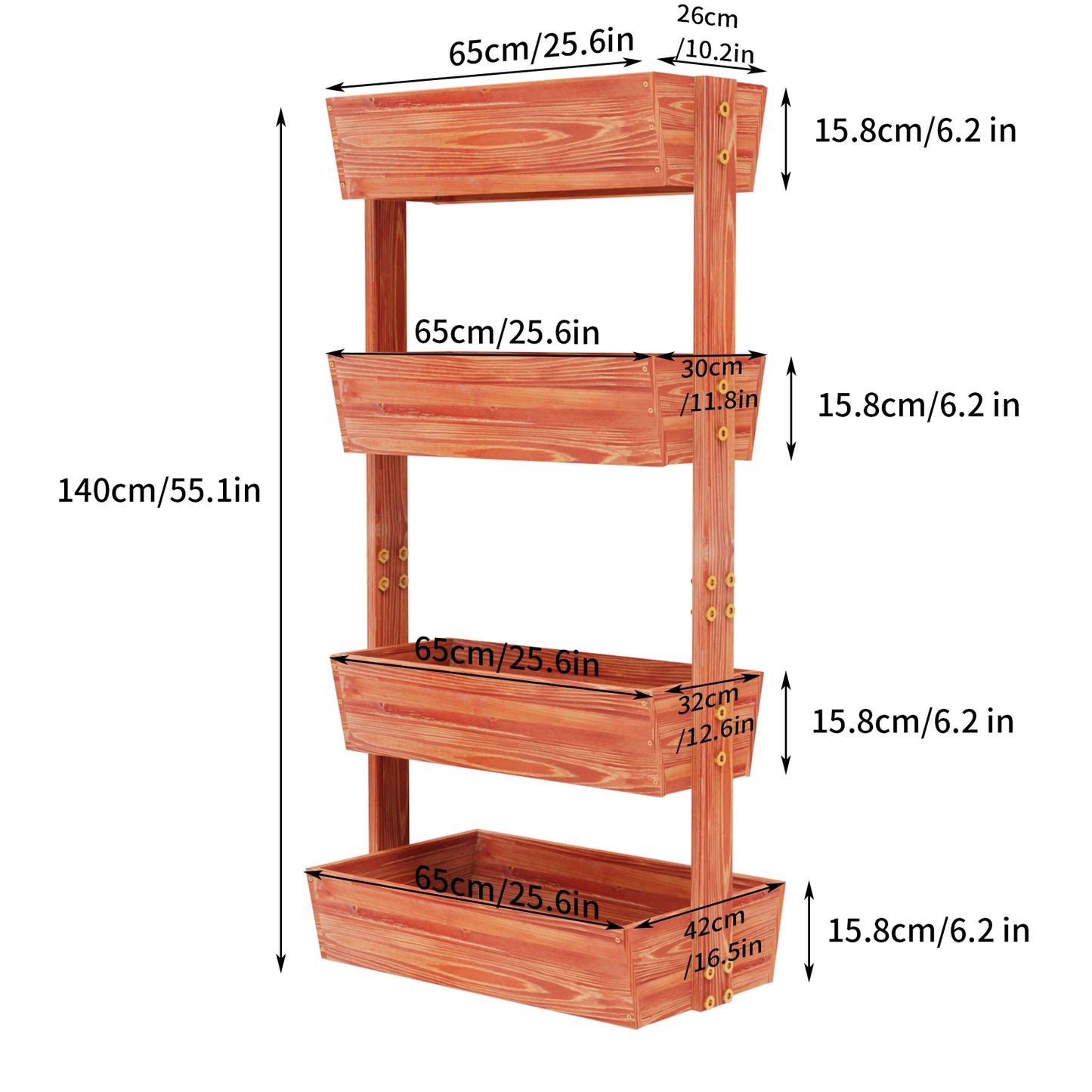 4-Tier Vertical Flower Pots Rack with Detachable Ladder