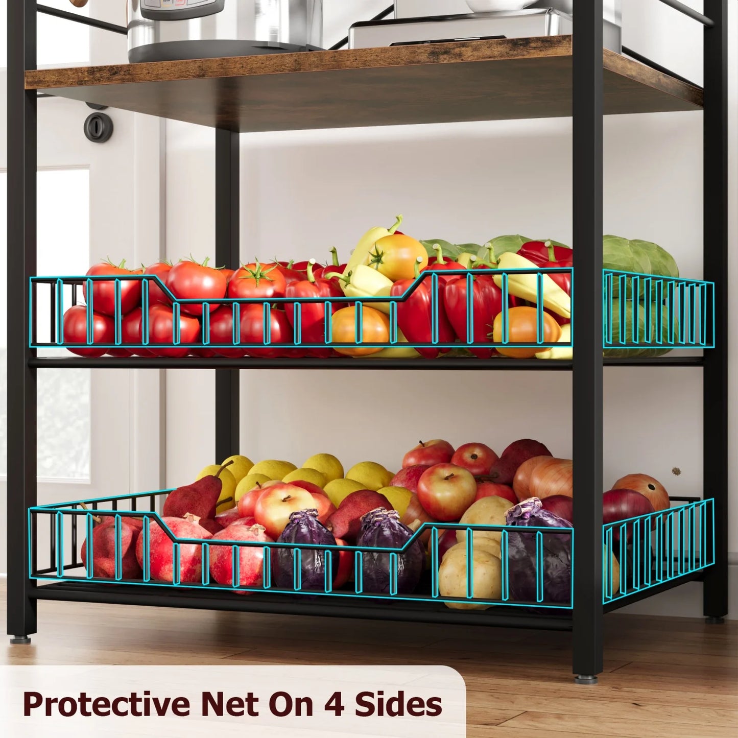 Kitchen Bakers Rack Microwave Stand