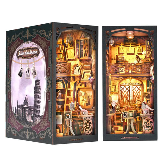 DIY Wooden Puzzle Miniature House Kit For Bookshelf