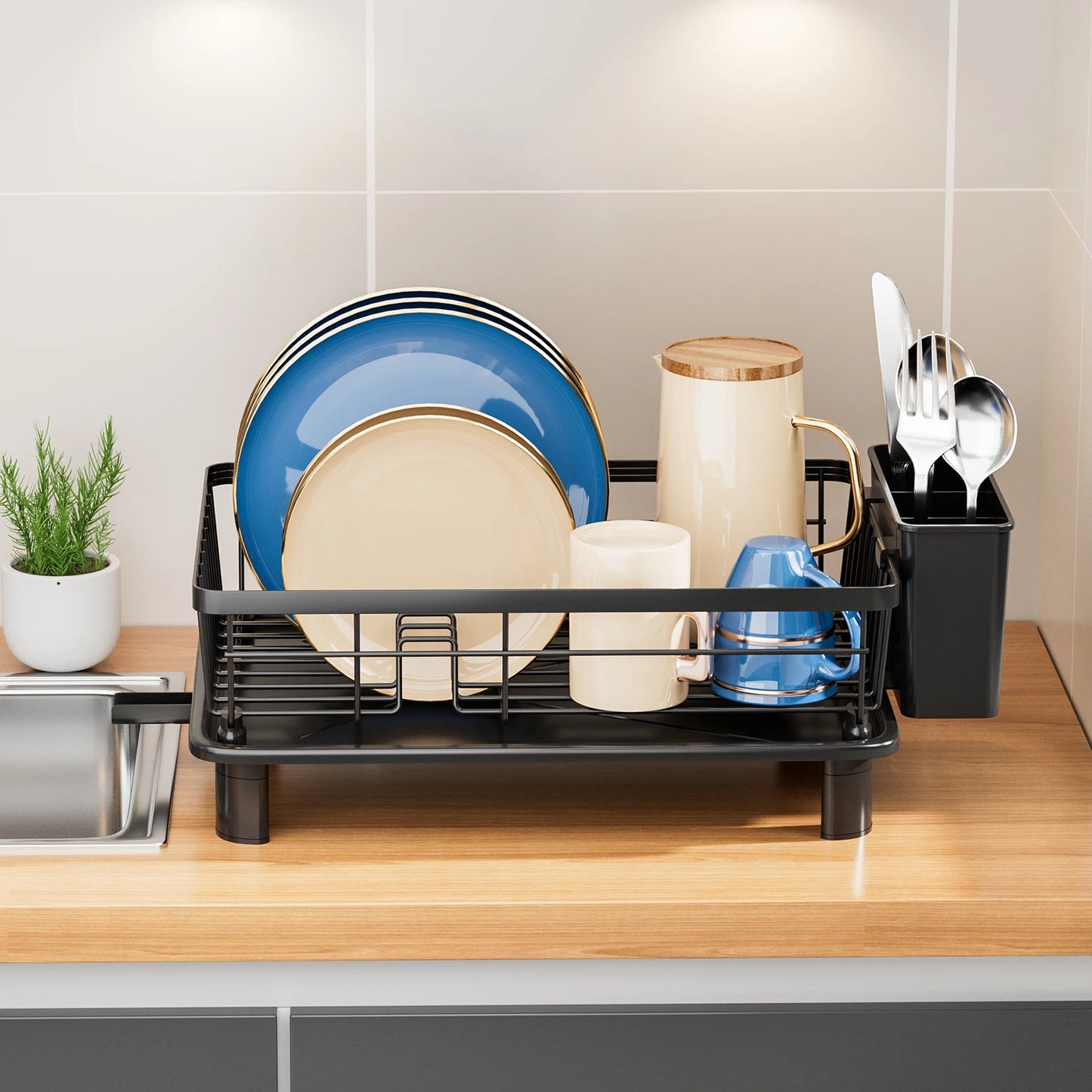 Dish Drying Rack, Space-Saving Storage Rack