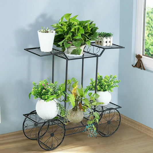 Large Metal Plant Stand  6 Tier Garden Cart