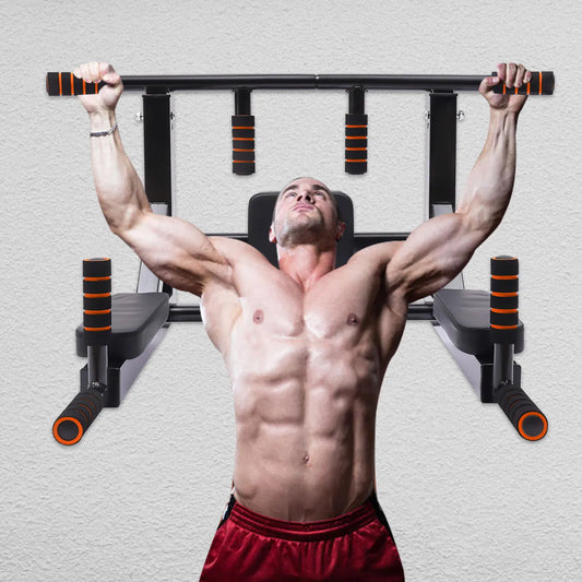 Pull Up Bar, Home Wall-Mount Dip Stand, 400lbs Capacity
