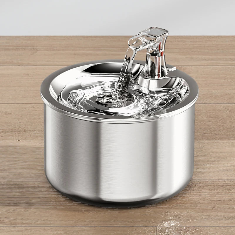 stainless steel water fountain, optional sensor  and heater