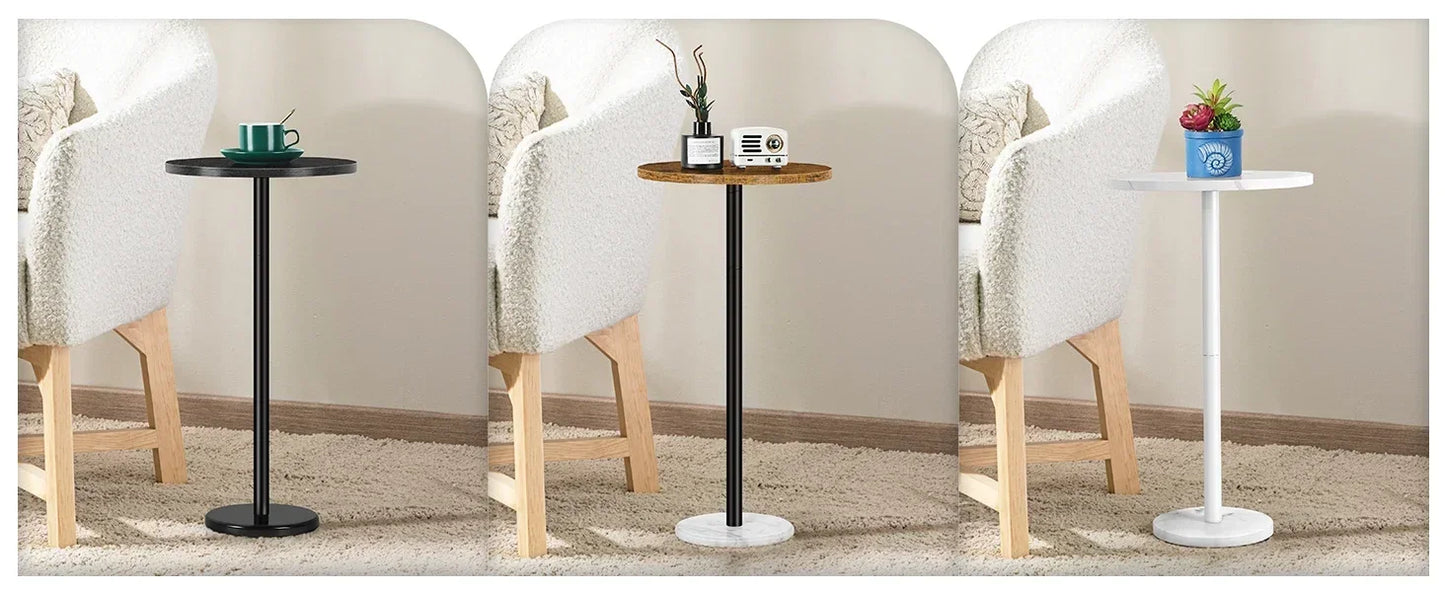 Modern Round Marble Pedestal Side Table