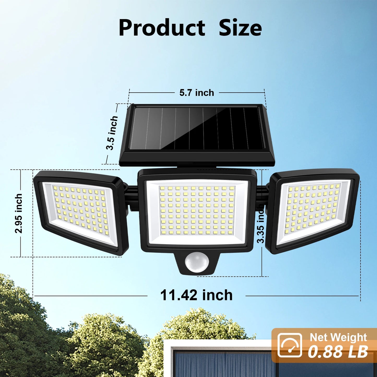 Solar Outdoor Light 2500LM 210 LED with Remote Control